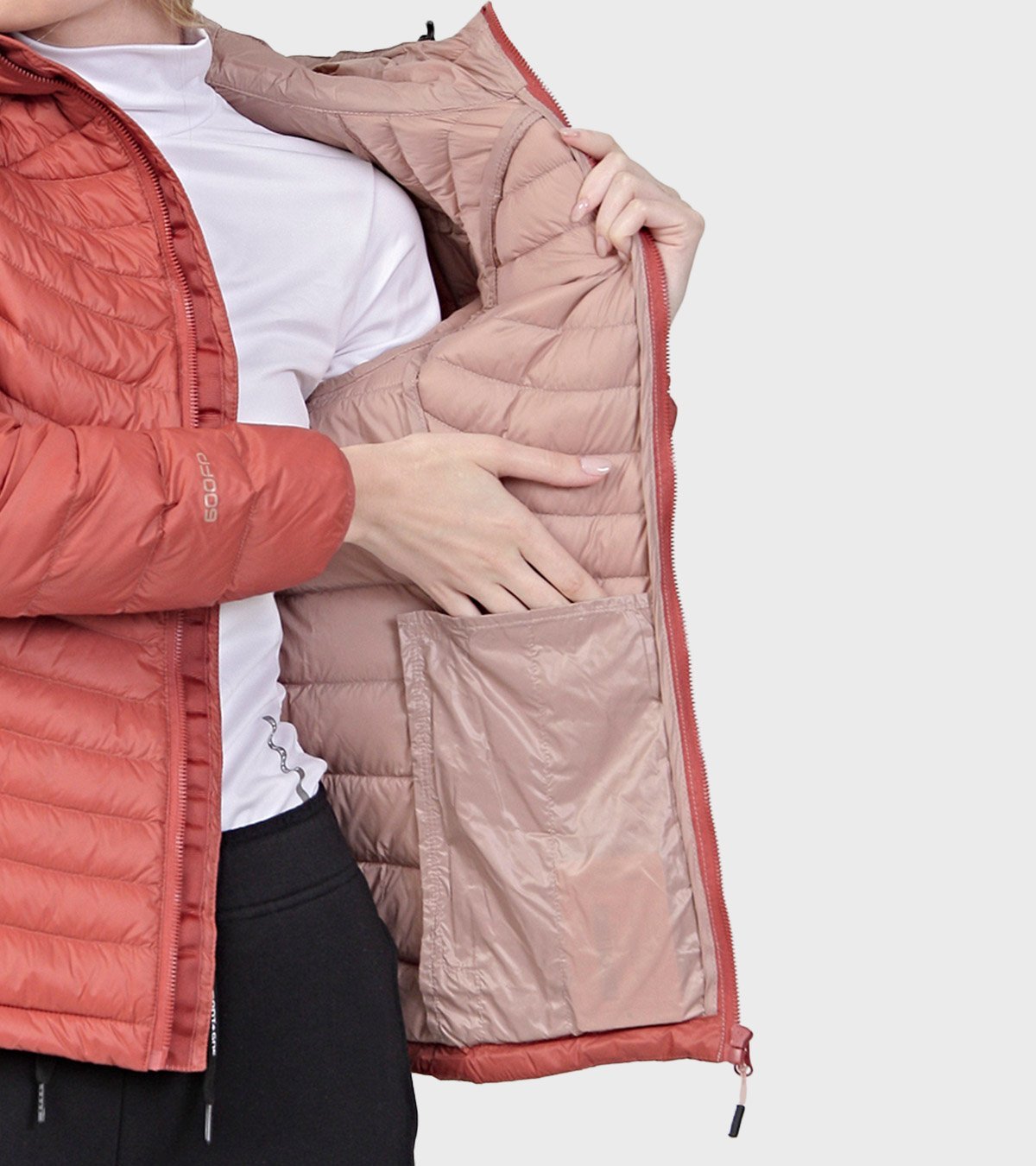 Campera de plumas de mujer Shelby con capucha