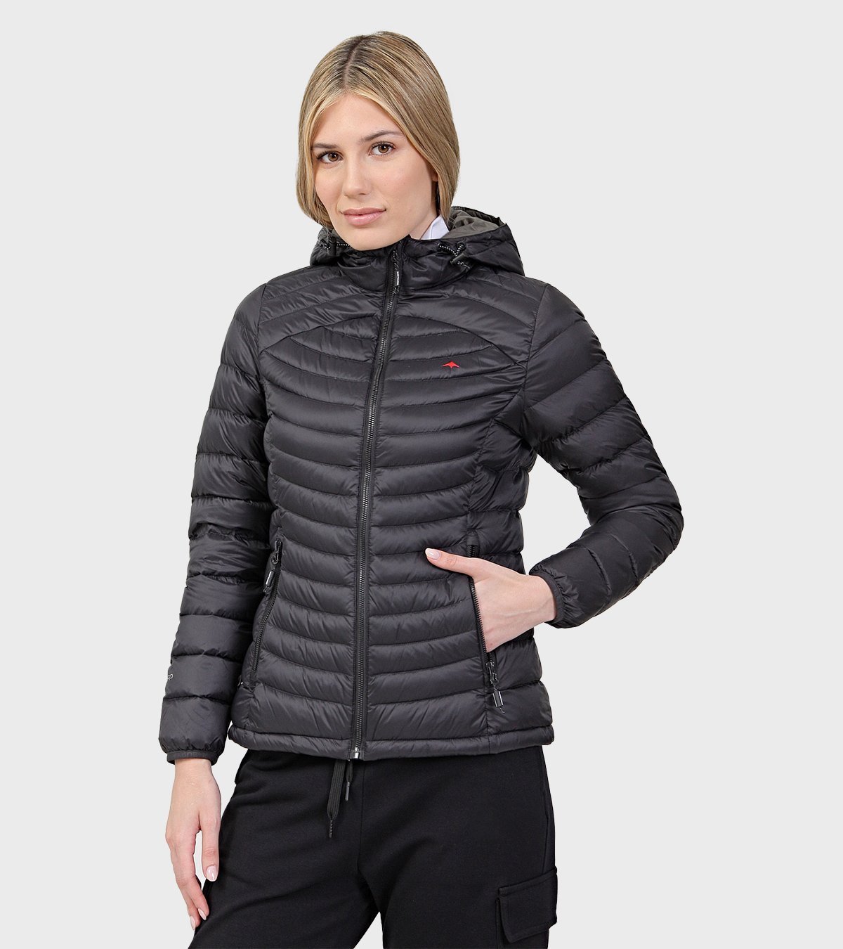 Campera de pluma de mujer Kenly con capucha