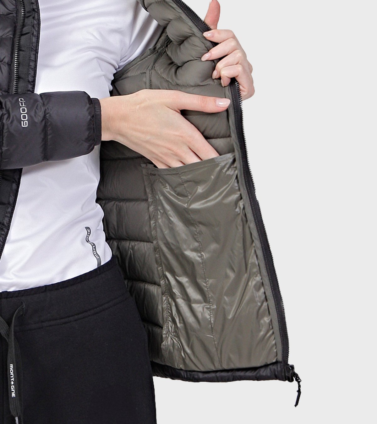 Campera de pluma de mujer Kenly con capucha