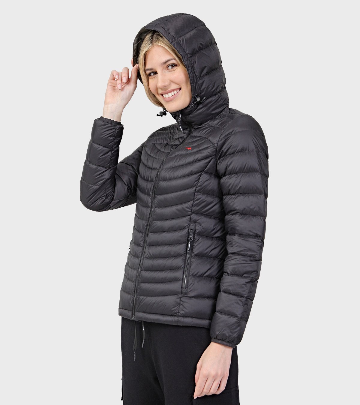 Campera de pluma de mujer Kenly con capucha