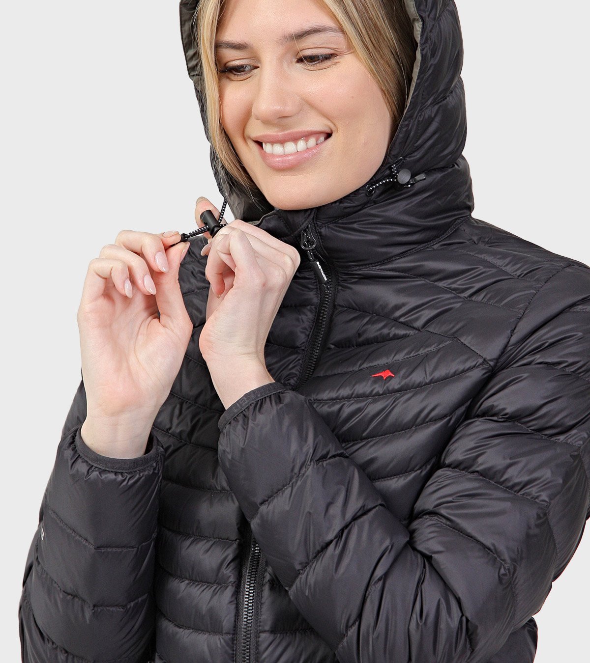 Campera de pluma de mujer Kenly con capucha