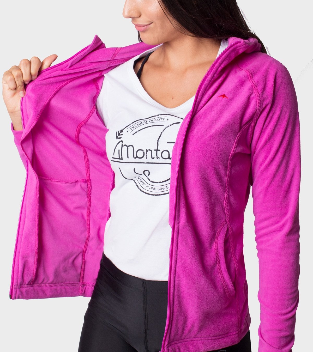 Campera de mujer de micropolar con capucha Aradia