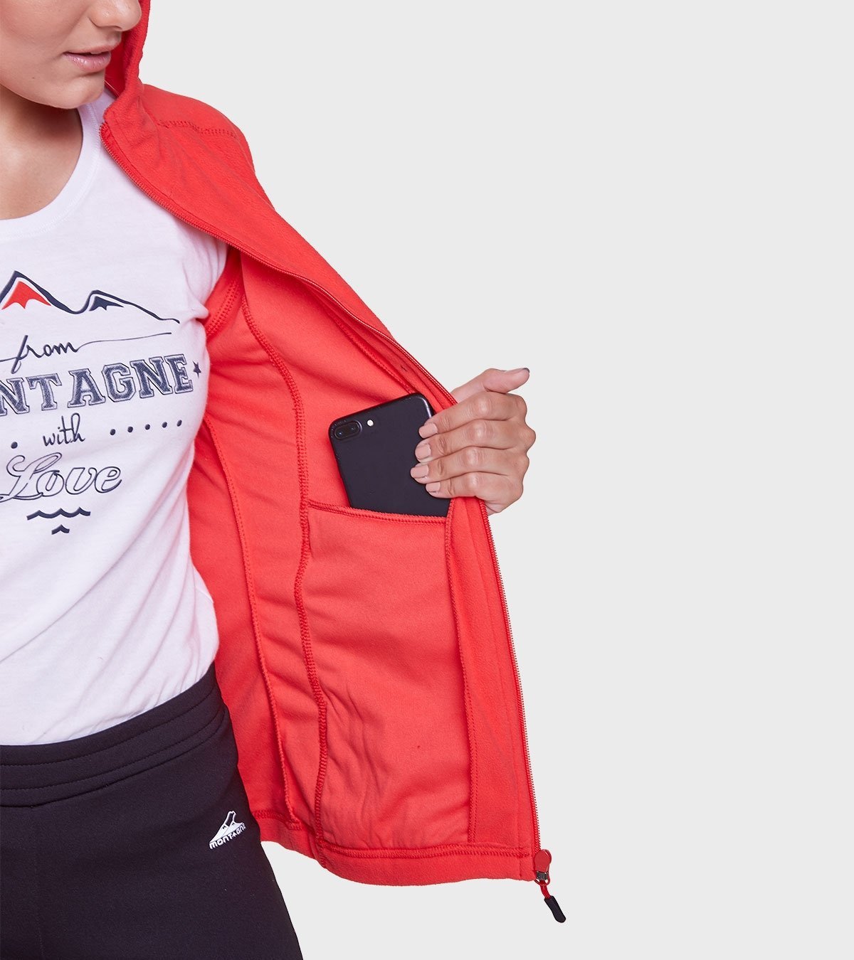Campera de mujer de micropolar con capucha Aradia