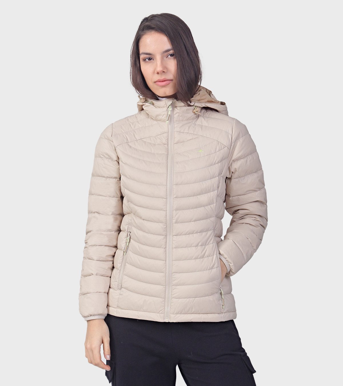 Campera de pluma de mujer Kenly con capucha