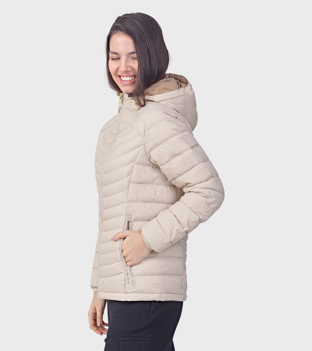 Campera de pluma de mujer Kenly con capucha