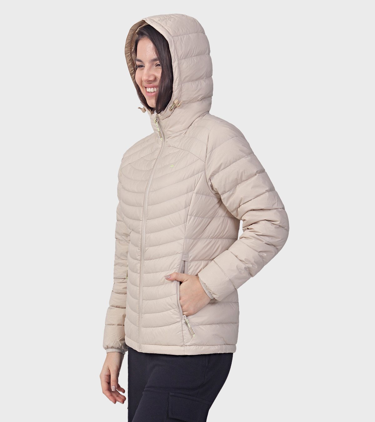 Campera de pluma de mujer Kenly con capucha