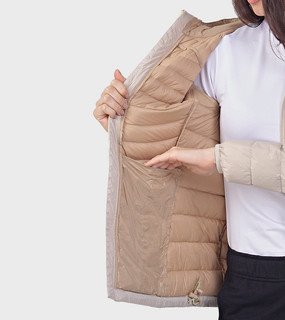 Campera de pluma de mujer Kenly con capucha