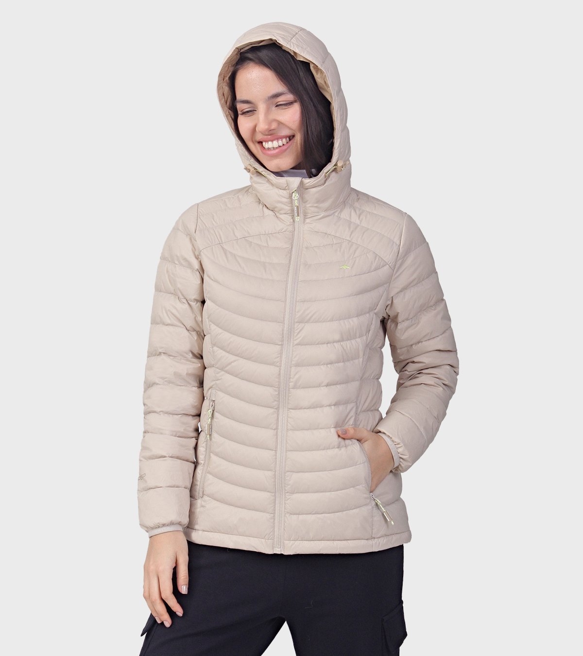 Campera de pluma de mujer Kenly con capucha
