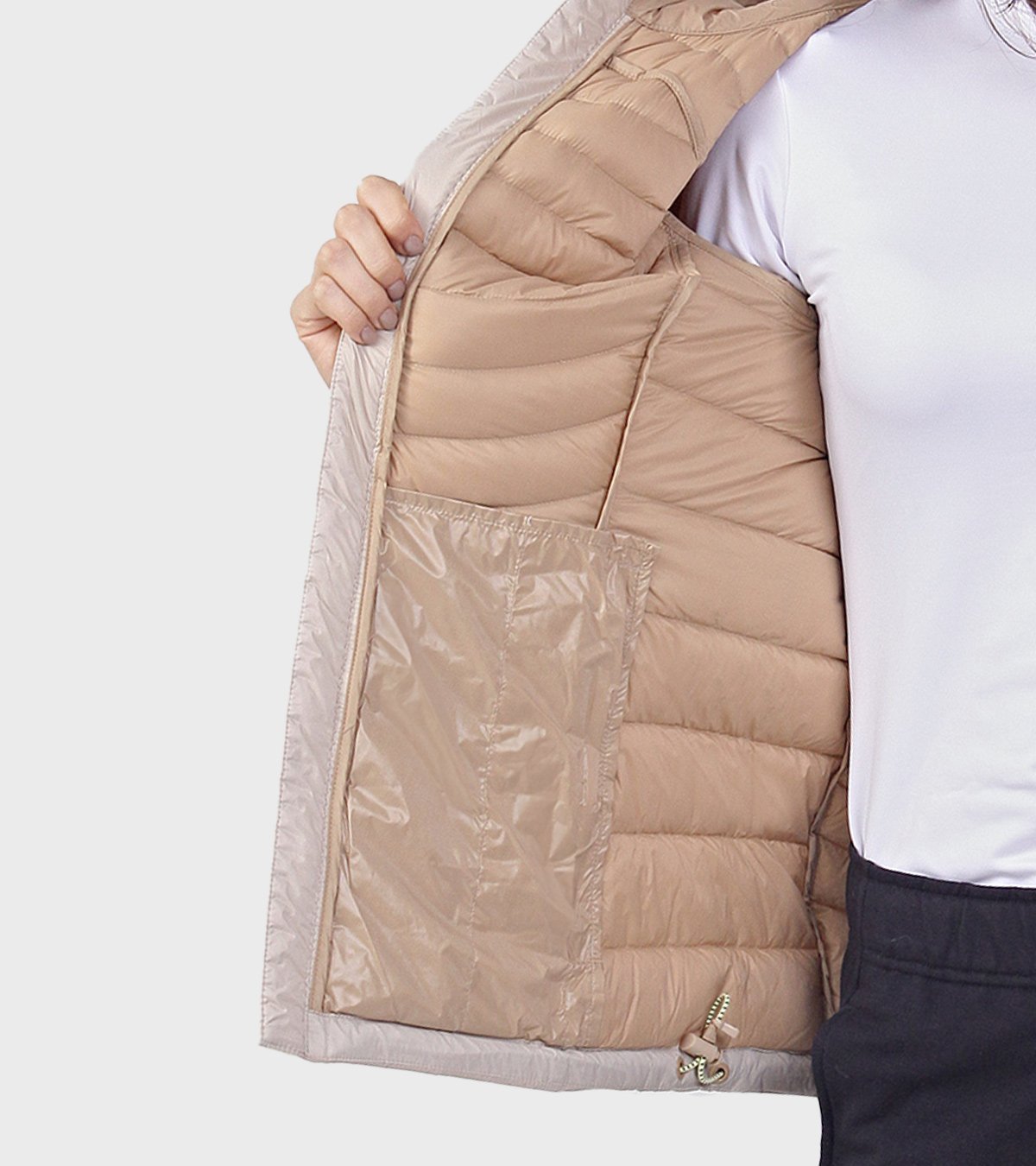 Campera de pluma de mujer Kenly con capucha