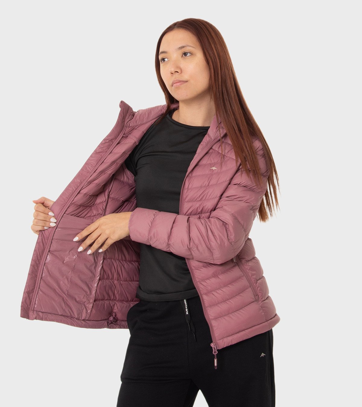 Campera de pluma de mujer Kenly con capucha