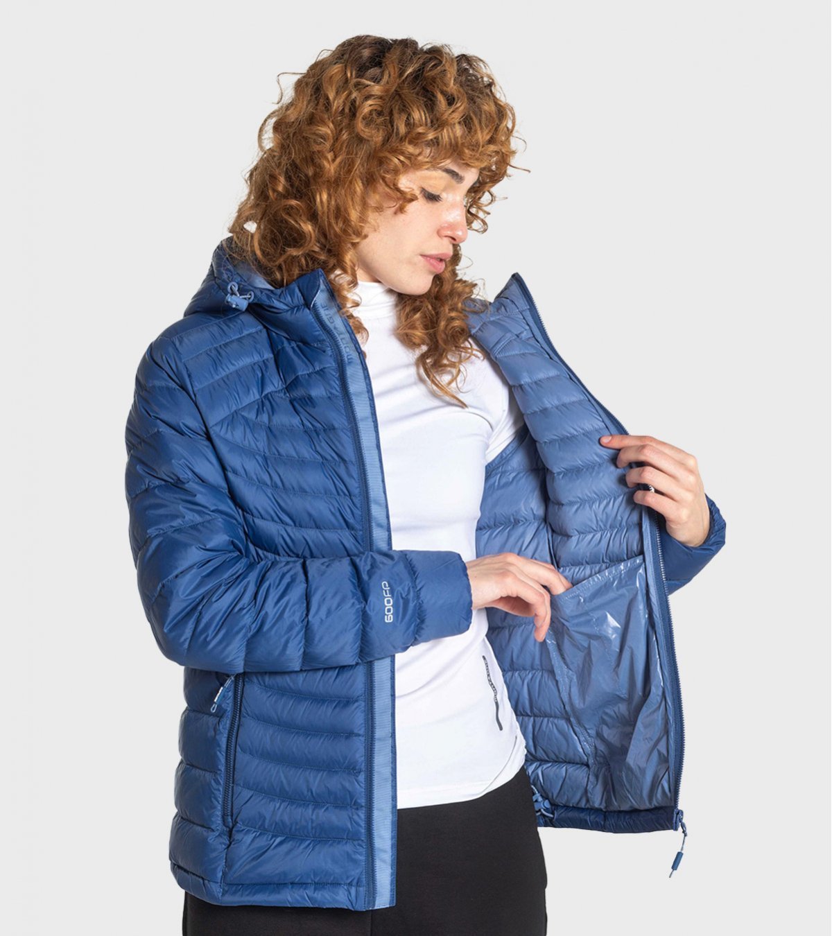 Campera de pluma de mujer Kenly con capucha